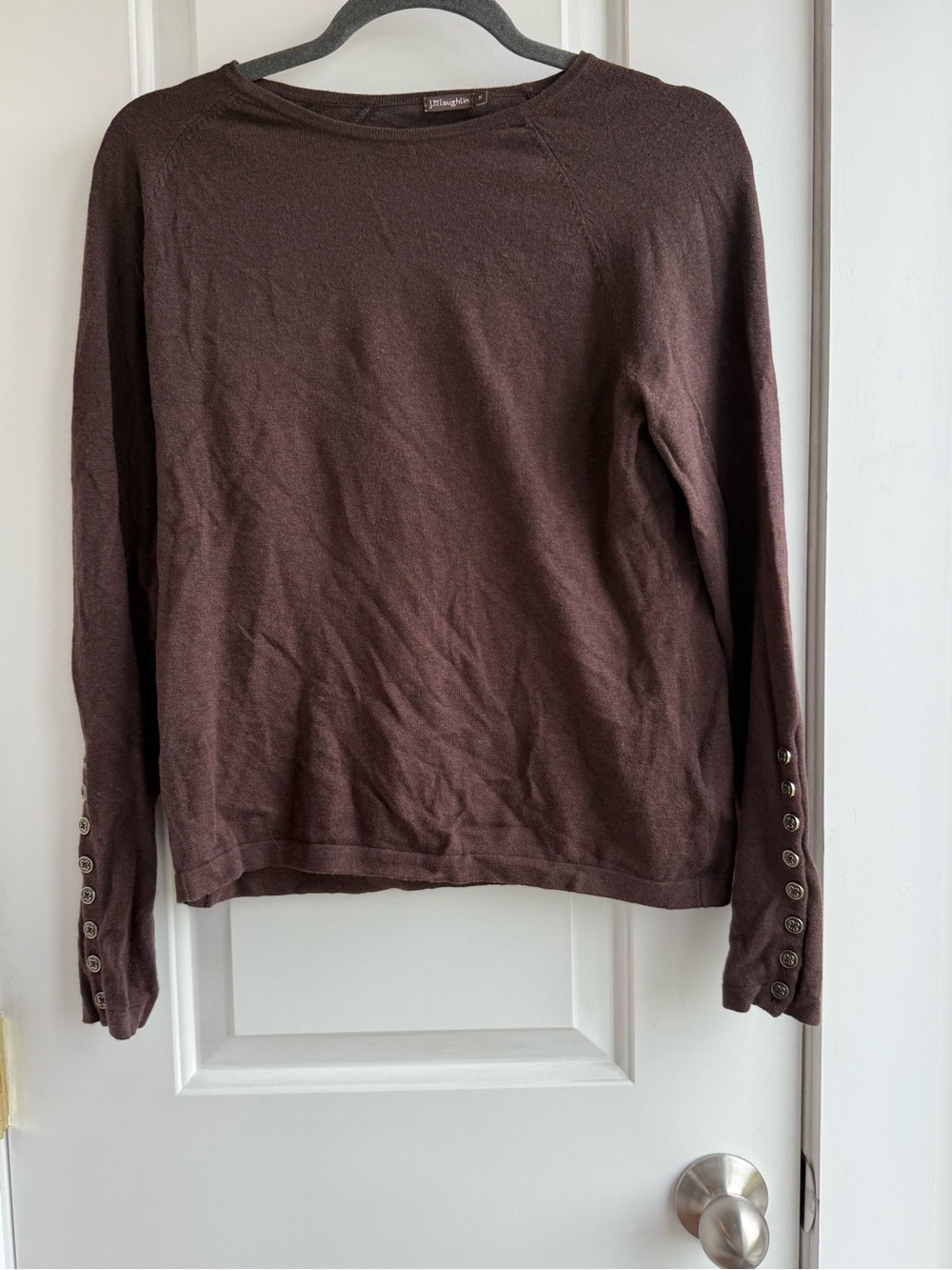 J. McLaughlin brown lightweight crew neck sweater - size medium